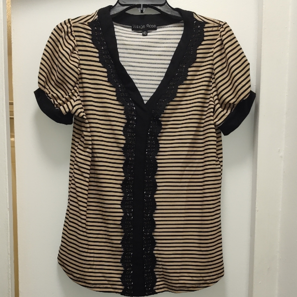 Vintage Rose Striped Top